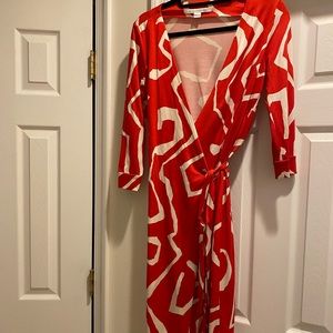 Diane Von Furstenberg Red Wrap Dress